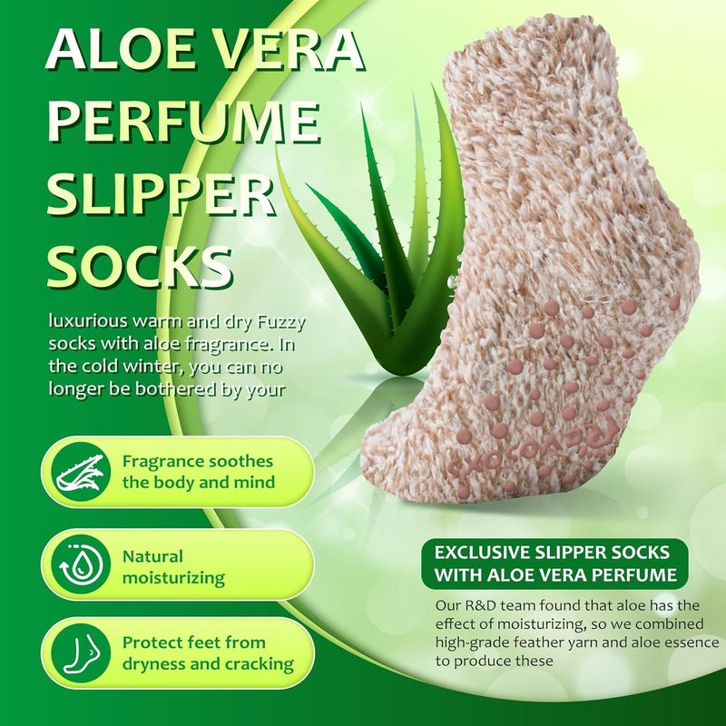 Revosoxs Fuzzy Grip Socks for Women Men,Thick Warm Slipper Cozy Fluffy Non Slip Ankle Hospital socks With Grips. - Image 5